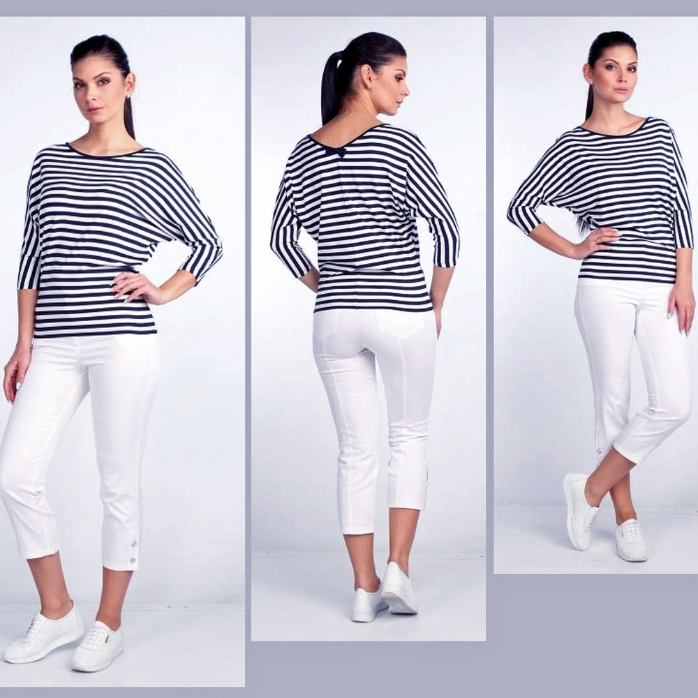 STRIPED JUMPER BATWING STRETCH MADE IN EUROPE